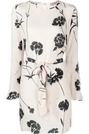 Twin-Set Vestido corto con cinturón y estampado floral