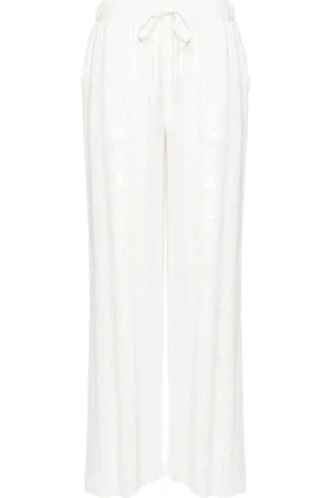P.A.R.O.S.H. Pantalones rectos bordados con lentejuelas