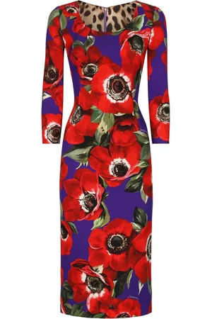 Dolce & Gabbana Vestido midi con cuello redondo