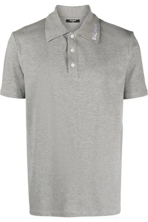 Balmain Playera tipo polo con logo bordado