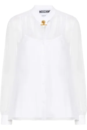 Moschino Blusa de seda con cierre con barra en T