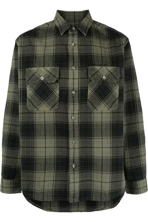 Purple Brand Camisa con motivo de cuadros y logo en relieve