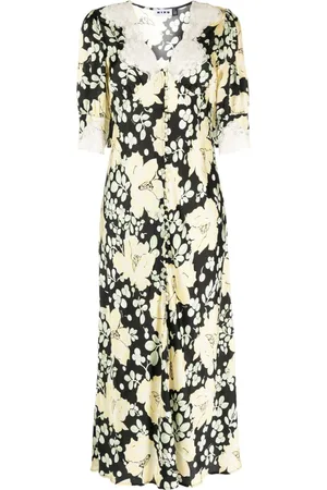 RIXO London Vestido midi Simone con estampado floral
