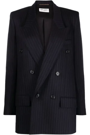 Saint Laurent Blazer con rayas diplomáticas estampadas