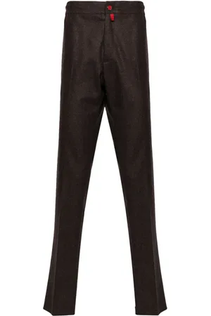 Kiton Pantalones rectos con parche del logo