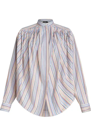 Etro Blusa fruncida con rayas estampadas