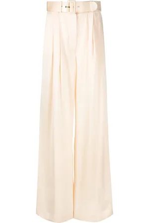 ZIMMERMANN Pantalones palazzo de seda con cinturón