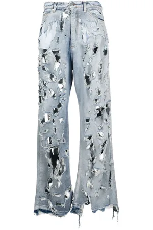 Natasha Zinko Jeans rectos con efecto envejecido