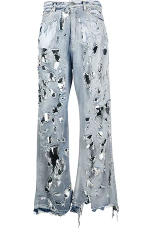 Natasha Zinko Jeans rectos con efecto envejecido