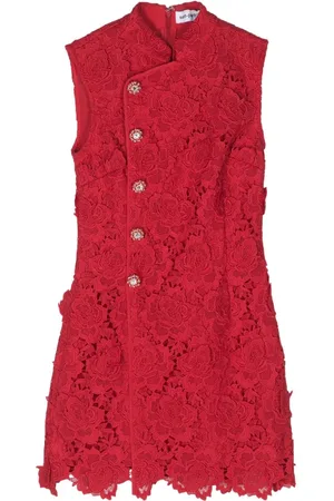 Las mejores ofertas en Vestidos de encaje rojo de manga larga para mujeres