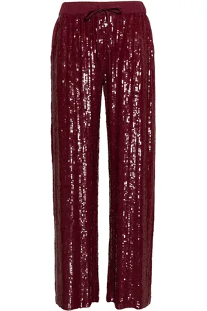P.A.R.O.S.H. Pantalones rectos bordados con lentejuelas