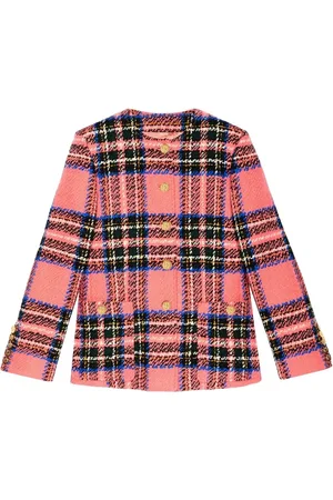 Gucci Chamarra de bouclé con motivo de cuadro