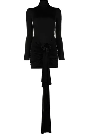 Saint Laurent Vestido corto con aplique rosa