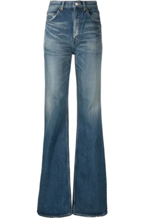 Saint Laurent Jeans con tiro alto acampanados
