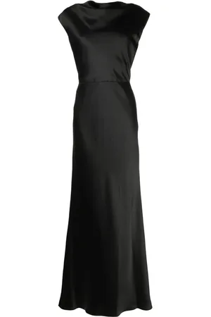 Amsale Vestido largo sin mangas con cuello desbocado