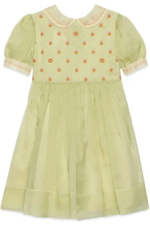 Gucci Vestido con bordado floral
