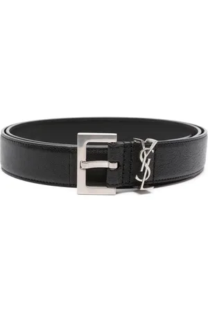 Saint Laurent Cinturón con placa del logo YSL