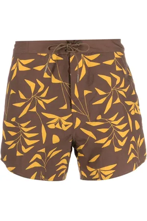 Saint Laurent Shorts de playa con atardecer estampado