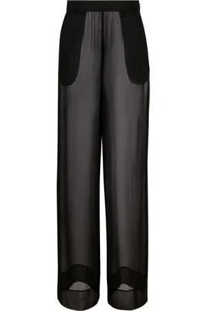 Saint Laurent Pantalones anchos con diseño semitransparente