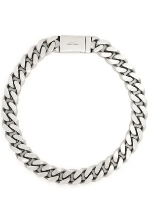 Saint Laurent Collar con detalle de cadena y logo grabado