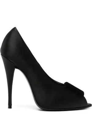 Saint Laurent Zapatillas de seda con peep-toe y tacón de 115mm