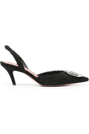 Amina Muaddi Zapatillas Camelia con tacón de 105mm