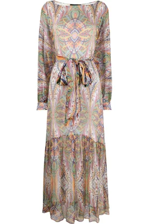 Etro Vestido largo con estampado de ramo