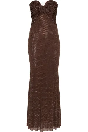 Self-Portrait Vestido largo con detalles de strass