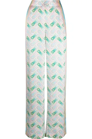 Casablanca Pantalones de seda rectos