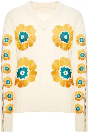 La DoubleJ Suéter con estampado floral y cuello en V