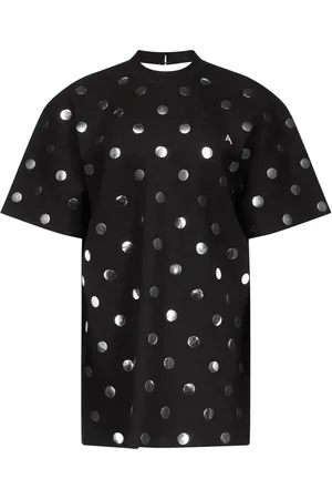AREA Vestido estilo playera con estampado de lunares