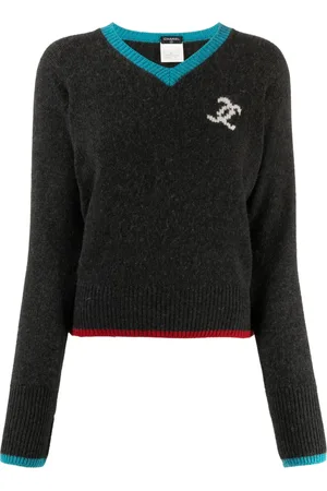 CHANEL Suéter de cachemira con logo CC 1996