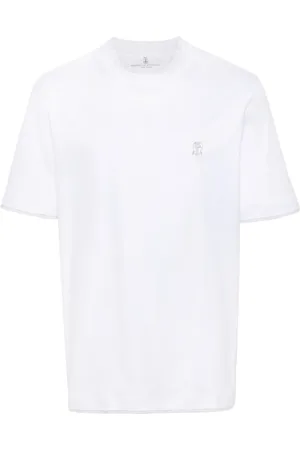 Brunello Cucinelli Playera con logo bordado