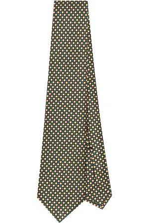 Kiton Corbata de seda con estampado de lunares