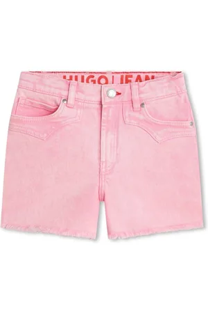 HUGO BOSS Shorts de mezclilla con dobladillo deshilachado