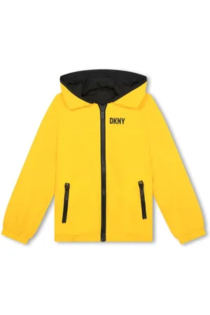DKNY Chamarra rompevientos reversible con logo estampado
