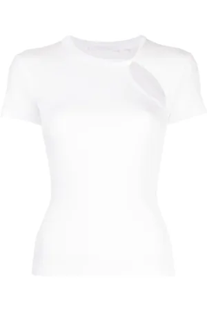 Helmut Lang Top asimétrico manga corta