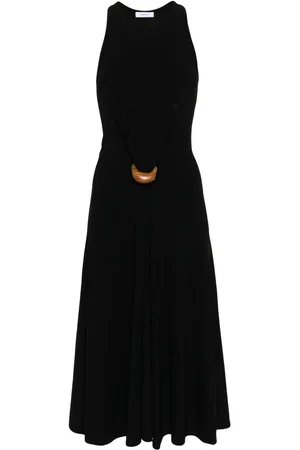 Salvatore Ferragamo Vestido sin mangas con hebilla de madera
