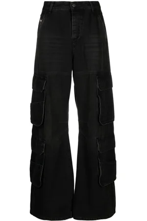 Wide leg jeans de color negro para mujer