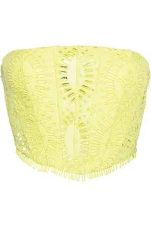 Tops corset de color amarillo para mujer