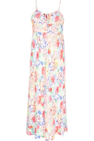 RIXO London Vestido midi Lanie con correas cruzadas