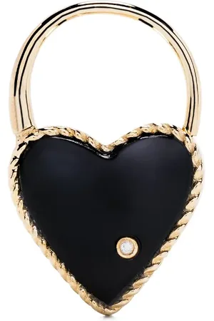 YVONNE LÉON Arete Creole Cadenas Coeur con diamante