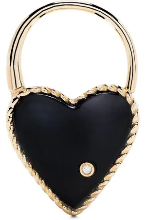 YVONNE LÉON Arete Creole Cadenas Coeur con diamante