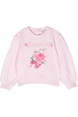 MONNALISA Sudadera con estampado floral y strass