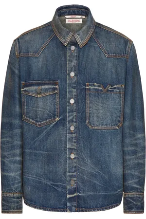 VALENTINO GARAVANI Camisa de mezclilla con detalle de V