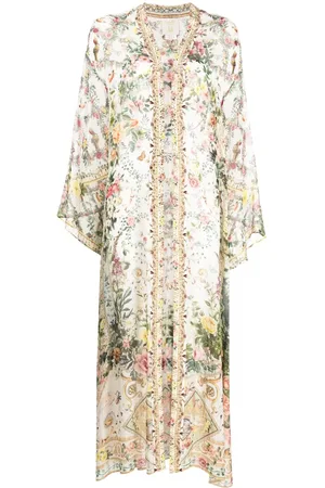 Camilla Abrigo de seda con estampado Renaissance Romance