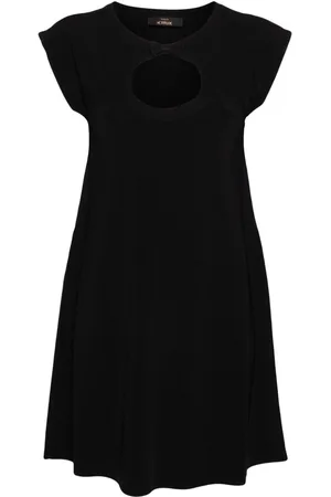 Twin-Set Vestido corto tejido de canalé con aberturas