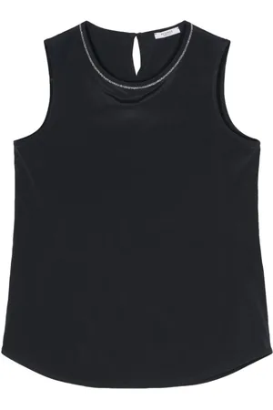 PESERICO SIGN Blusa sin mangas con detalle de mostacillas