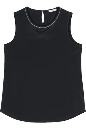 PESERICO SIGN Blusa sin mangas con detalle de mostacillas