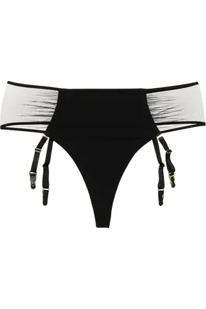 MAISON CLOSE Tanga con paneles transparentes